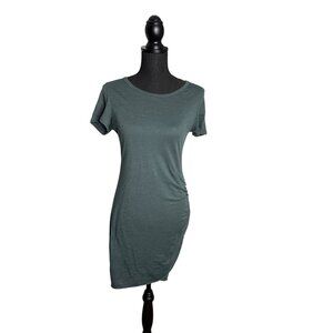 Bolte Women's Forrest Green Ruche Tee Shirt Dress Size S